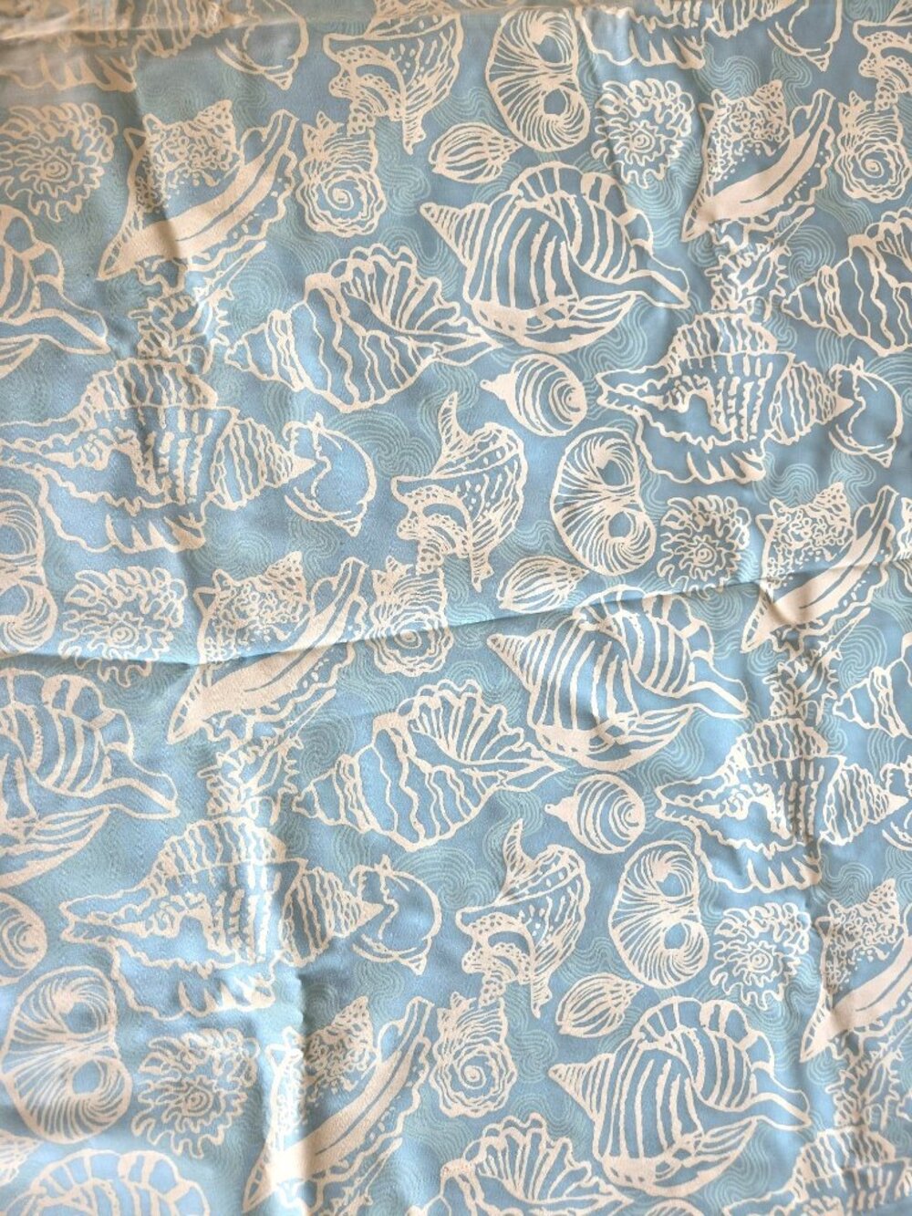 Vtg Sea Life Fabric By Key West Hand Print Fabrics Inc. 45" x 66" Nautical Shell - Picture 2 of 5
